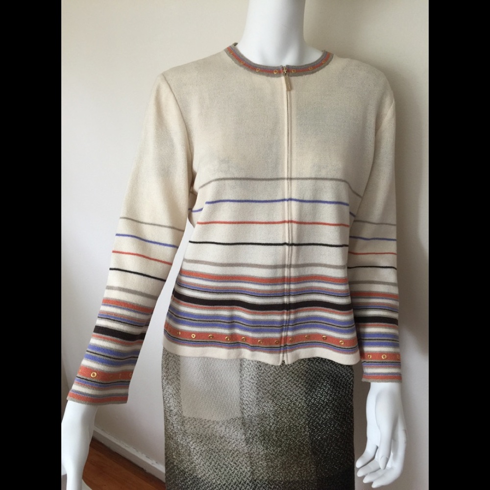Like New St John Sport wool blend zipper cardigan